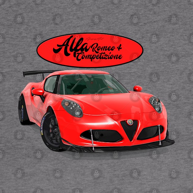 Alfa Romeo 4C Rosso by PjesusArt